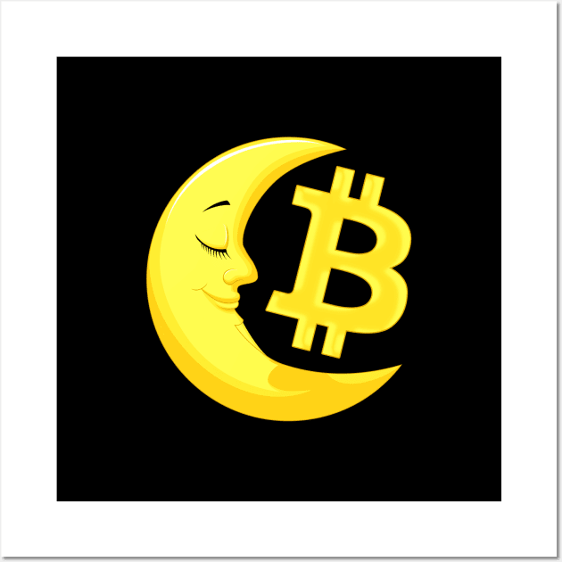 Bitcoin Moon Wall Art by phneep